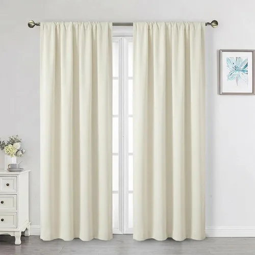 Miniatura 12 de Cortinas opacas para dormitorio, sala de estar, juego de 2 paneles de 54 pulgadas de largo, cortinas de oscurecimiento de habitación con aislamiento