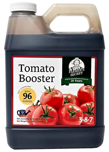 Miniatura 8 de Fertilizante Potenciador de Tomate Farmer's Secret (8 oz) - Súper Concentrado - Proporción 3:8:7 Fortificado con Ácido Húmico, Hierro y Calcio