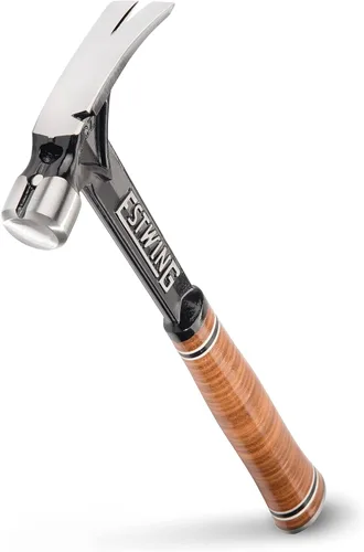 Miniatura 6 de Estwing Serie Ultra - Martillo de carpintero de 15 oz con gancho para arrancar, cara fresada y mango de cuero genuino - E15SM