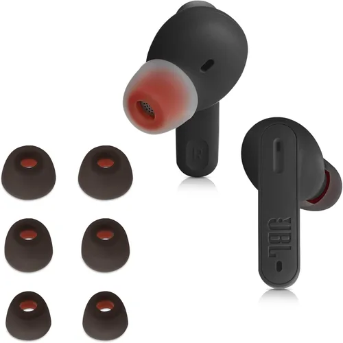 kwmobile 6 almohadillas de repuesto compatibles con JBL Tune 230 NC TWS / T230NC - Puntas de silicona para auriculares, color negro