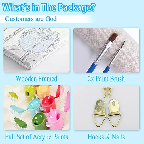 Miniatura 6 de Canrichshop Paquete de 4 Bola de Discoteca DIY Pintar por Números para Principiantes, Pintura al Óleo de Frutas Kits de Pintar por Números