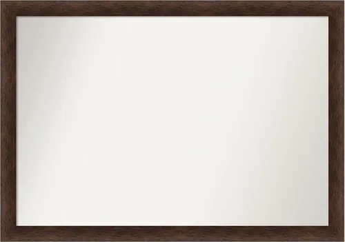 Miniatura 32 de Amanti Art Espejo de pared personalizado no biselado (24 x 27 pulgadas), marco estrecho de nogal chipre - varios tamaños personalizados - Espejo