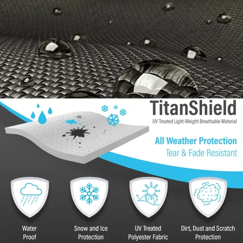 Miniatura 3 de EliteShield Cubierta impermeable Quad 4 x 4 UTV, cubierta de almacenamiento SXS para vehículo utilitario resistente, color negro se adapta hasta 108