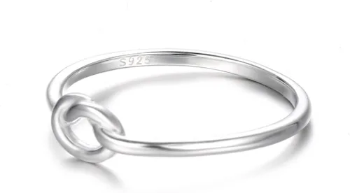 Miniatura 2 de BoRuo anillo de compromiso con nudo celta del amor, tamaño de banda del anillo 4-12, Anillo de plata de ley 925.