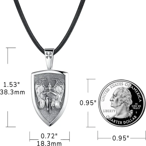 Miniatura 267 de Eusense Saint Necklace Sterling Silver 925 Protection Jewelry for Men Women Patron St Medals Amulet Pendant