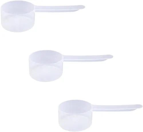 Miniatura 80 de Conjunto de 5 cucharas medidoras de plástico, 6 cucharadas (90 cc 3/8 taza 3 oz. 90 mL) con mango largo para polvos, gránulos, café, comida