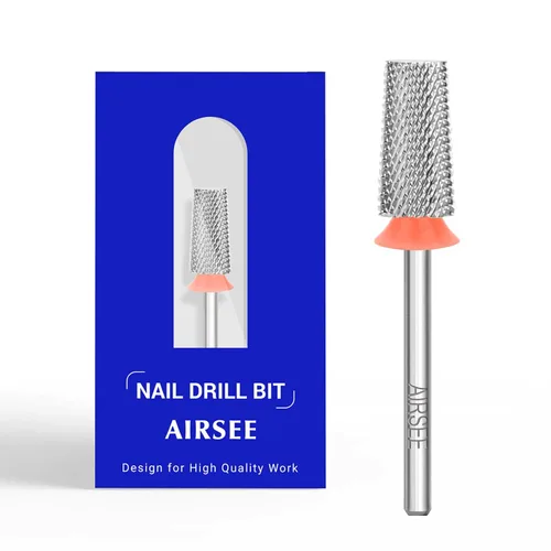 Miniatura 14 de AIRSEE Punta de carburo de tungsteno para taladro de uñas acrílico Efile, cabeza de máquina eléctrica de lima para manicura, pulido, arte