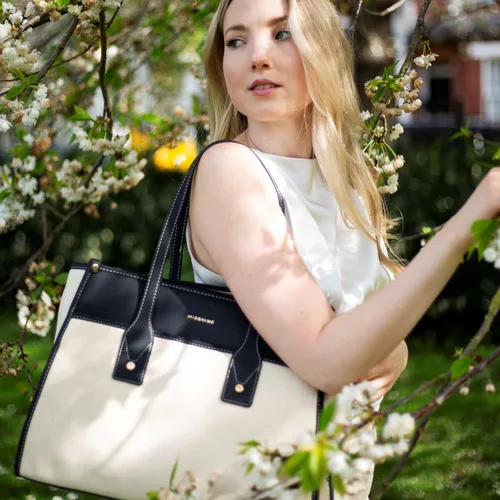 Miniatura 2 de Missnine - Bolsa de lona para laptop de 15.6 pulgadas, bolsa de trabajo para mujeres, bolsa para profesores, bolsa de hombro para computadora casual