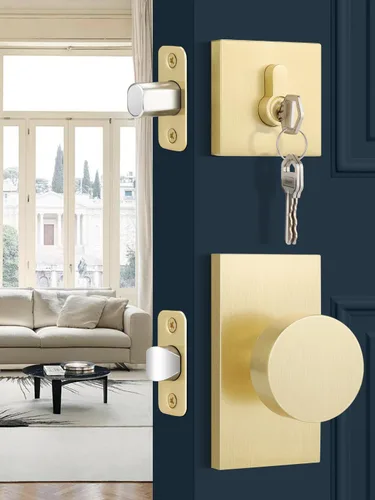 Miniatura 21 de EHOMEWARE Paquete de 2 pomos para puerta de paso para interiores, pomos de puerta negros para armario/pasillo, manija de puerta redonda sin