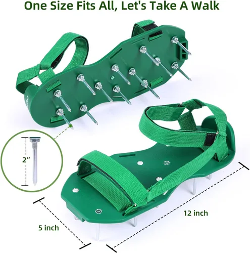 Miniatura 7 de Ohuhu Zapatos Aireadores de Césped para Hierba: Zapatos de Aireación de Instalación Gratuita con Pala de Acero Inoxidable, Sandalias Aireadoras