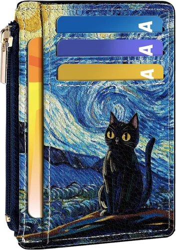 Miniatura 23 de Tipmile Tarjetero compacto para tarjetas de crédito con ventana de identificación para mujer, delgada y minimalista, bolsillo frontal, cartera