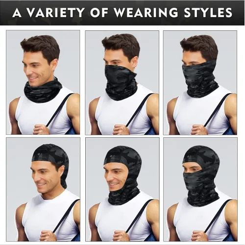Miniatura 5 de Máscara facial de camuflaje militar, bandana, pasamontañas con capucha para hombres y mujeres, entrenamiento táctico, ciclismo, esquí, caza