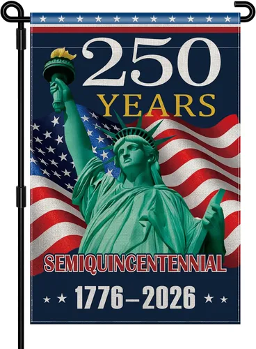 Bandera de jardín de Estados Unidos del 250 aniversario, pancarta patriótica de doble cara para exteriores, decoración de bandera estadounidense