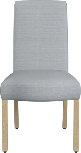 Miniatura 160 de Homepop Silla de comedor con detalles festoneados, sillas de comedor Parsons tapizadas, muebles decorativos para el hogar, tejido gris claro