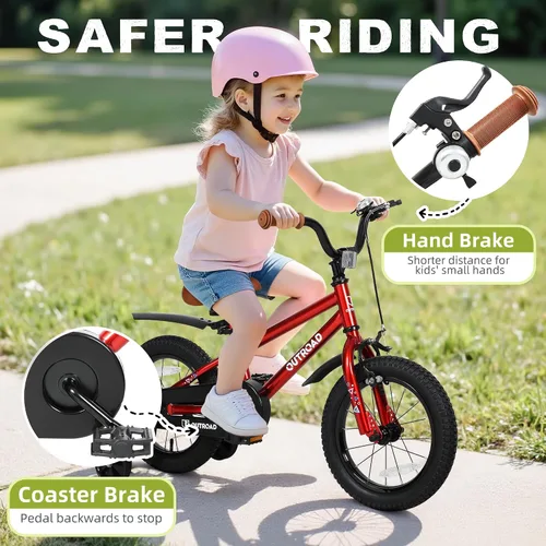 Miniatura 2 de Bicicleta plegable de 14/16/18 pulgadas con ruedas de entrenamiento, regalos para niñas y niños de 3 a 10 años, bicicleta para niños pequeños