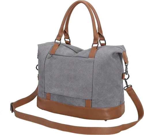 Miniatura 8 de BLUBOON Bolsas de viaje con cremallera, bolsa de lona para mujer, bolsa de fin de semana para mujer, bolsa de lona para llevar en la bolsa de lona