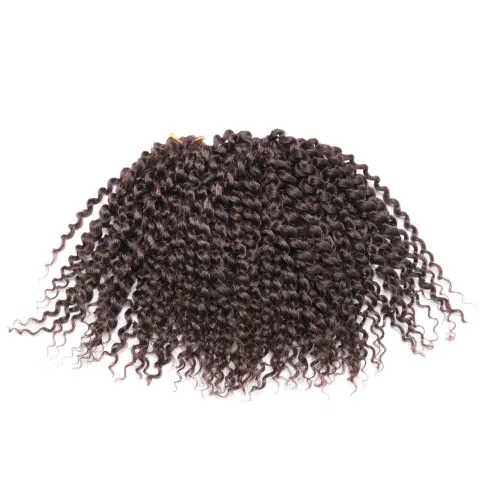 Miniatura 6 de Rizo rizado afro de 8 pulgadas, cabello rizado 4# color negro apagado 3 unids/paquete de extensiones de cabello sintético suave (4#)