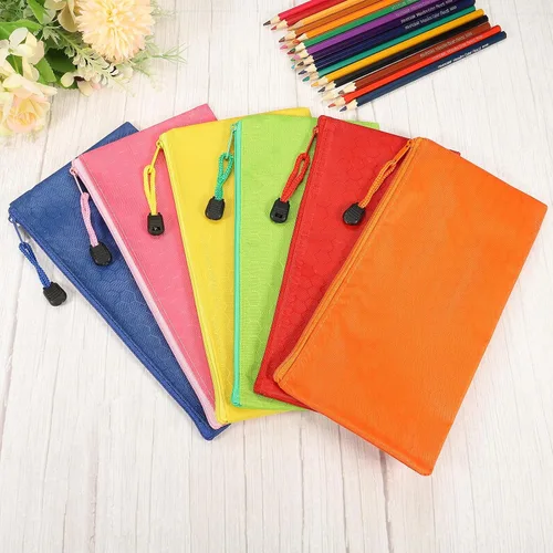 Miniatura 6 de PATIKIL Bolsas impermeables con cremallera, paquete de 12 bolsas A6 de bolsillo para archivos, accesorios de almacenamiento para suministros