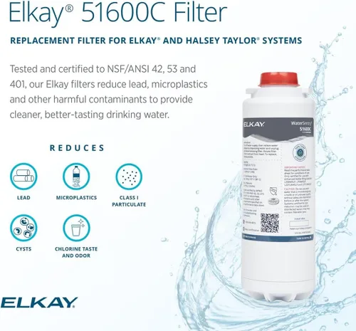 Miniatura 2 de Elkay WaterSentry 51600C - Filtro de alta capacidad con certificación NSF/ANSI de microplásticos (llenadores de botellas mejorados)