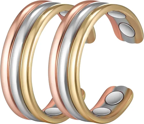 Miniatura 10 de Anillos de cobre para mujer, anillo magnético ajustable de cobre puro (FUTI)