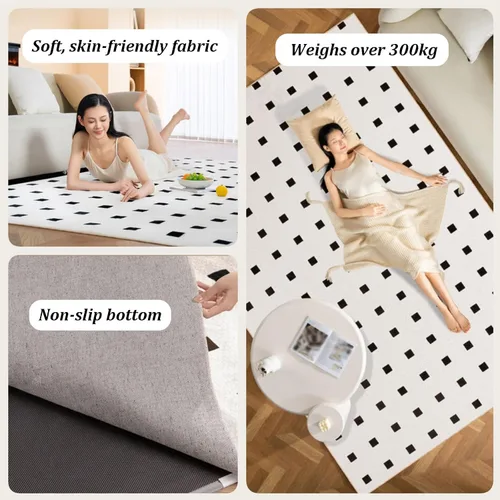 Miniatura 5 de Portable Heated Floor Mat, Graphene Electric Heating Carpet with 12H Timing Function, Removable and Washable Design, Large Area Pad Warming Heater