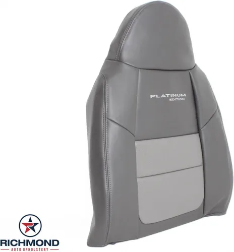 Miniatura 2 de Richmond Auto Upholstery - Driver Side Lean Back Leather Seat Cover, Gray (Compatible with 2001 Ford F250 Platinum Edition)