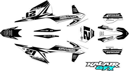 Miniatura 5 de Kit de gráficos para KTM Enduro 4-Stroke 250 XC-F, 350 XC-F y 450 XC-F años 2019, 2020, 2021 y 2022 Orangecrew Series Cyan 16 Mil - Adhesivo