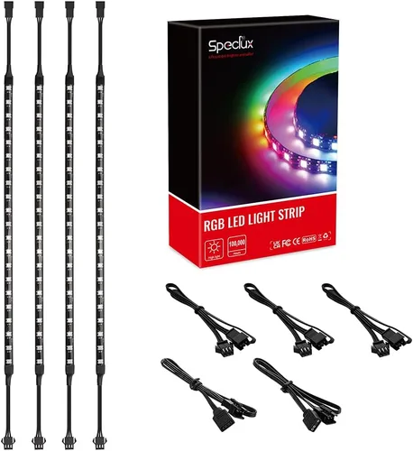 Miniatura 7 de Tira LED magnética NEON direccionable RGB para PC, tira ARGB de silicona difusa flexible de 4 x 13.7 pulgadas para cabezal LED de 5 V y 3 pines