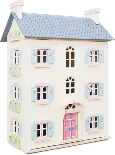 Le Toy Van - Hermosa Casa de Muñecas de Madera Grande Cherry Tree Hall de 4 Pisos Juego de Juguetes para Niñas o Niños | Excelente Como Regalo |