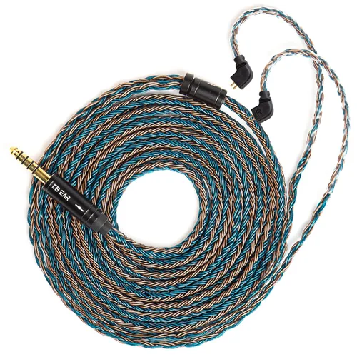 Miniatura 17 de H HIFIHEAR Cable de repuesto mejorado para auriculares, 8 núcleos, cable de cobre chapado en plata con cable IEM de 2 pines de 0.031 in para UM3X