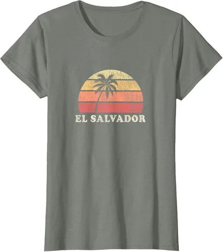 Miniatura 17 de El Salvador Vintage 70s Retro Throwback Design Camiseta, Azul