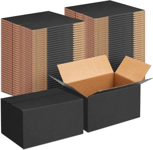 Miniatura 17 de Yeaqee 72 cajas de envío de cartón corrugado de 4 x 4 x 4 pulgadas, cajas de envío pequeñas para embalaje, envío, mudanza, pequeñas empresas, Negro