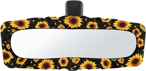 Miniatura 30 de Funda para espejo retrovisor de automóvil con estampado de vaca negro, protector de espejo retrovisor automático elástico
