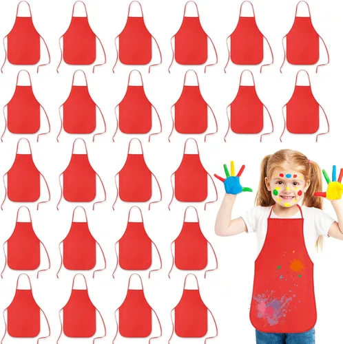 Miniatura 12 de KUUQA 16/24/30/36/40Pcs Delantal para pintar para niños, delantal de pintura para niños, delantal de arte para niños para suministros de pintura