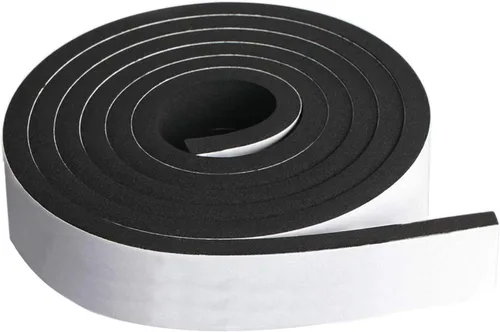 Rollo de tira de espuma de neopreno de Dualplex, 2" de ancho x 10' de largo x 1/4" de espesor, sello climático de alta densidad con respaldo