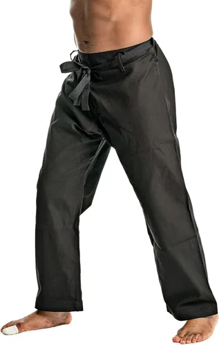 Miniatura 5 de Ronin - Pantalones de karate pesados, color negro, blanco o camuflaje, 100% algodón, 12 onzas, cintura tradicional con cordón