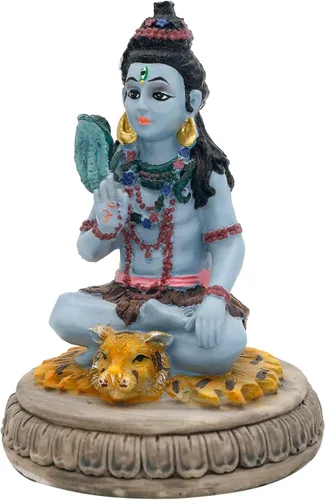 Miniatura 8 de alikiki Estatua hindú de Dios Señor Shiva – 3.8 pulgadas de alto, ídolo indio Shiva para decoración de tablero de automóvil, artículo de Diwali