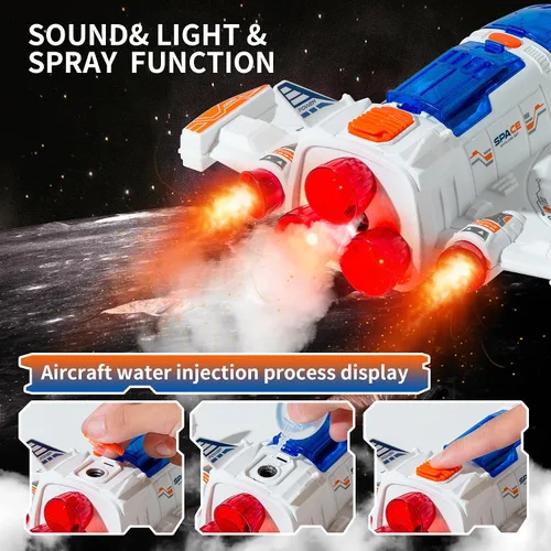 Miniatura 4 de Wbzle Juguete de Transbordador Espacial con Figura de Astronauta - Juguetes Espaciales con Luces y Sonido - Juguete de Nave Cohete para Niños de 3-5