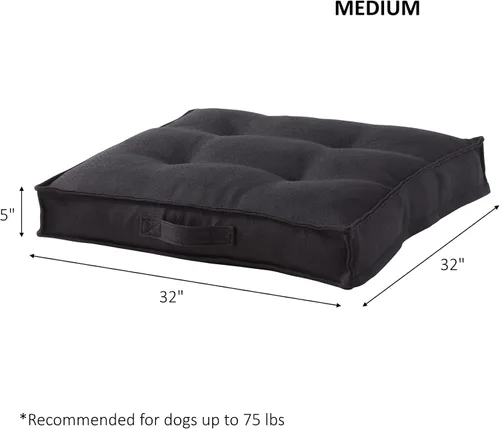 Miniatura 7 de Happy Hounds Milo - Cama acolchada cuadrada para perro, color negro, mediano (32 x 32 pulgadas)