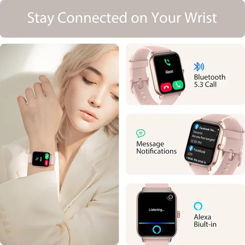 Miniatura 2 de Smart Watch for Women (Alexa Built-in & Bluetooth Call), 1.8" Smartwatch with SpO2Heart RateSleepStress Monitor, CalorieStepDistance Counter, 100