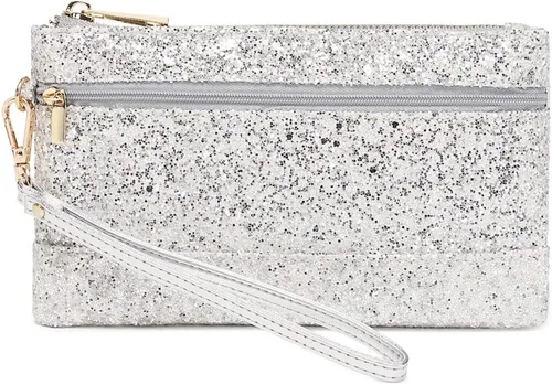 Miniatura 2 de Bolso de mano de noche brillante de plata para boda Bling Clutch bolso para fiesta