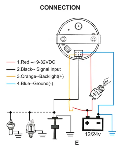 Miniatura 6 de Indicador de nivel de combustible de 0-90 ohm, medidor de combustible marino impermeable con esfera de 52 mm y retroiluminación LED, medidor Medidor