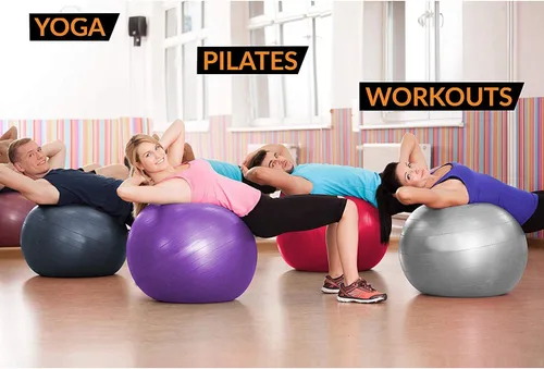 Miniatura 7 de Pelota de ejercicio para yoga, fitness, estabilidad de equilibrio, pelota extra gruesa de grado profesional y estabilidad, anti estallido, programa