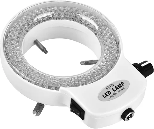 Miniatura 8 de Luz de microscopio LED 144 LED Brillo ajustable para cámara de microscopio estéreo (blanco)