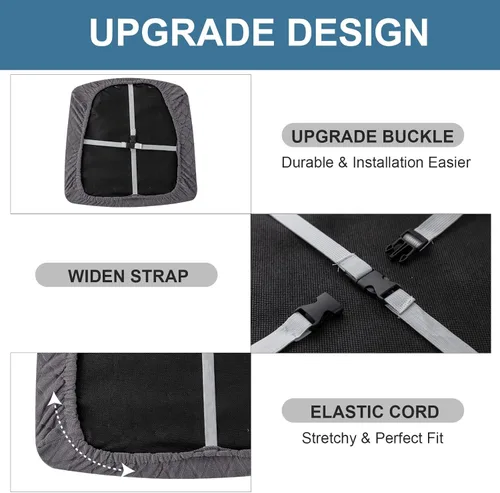 Miniatura 4 de Genina - Fundas impermeables de asiento para sillas de comedor, fundas de silla elásticas removibles y lavables para comedor y cocina, fundas