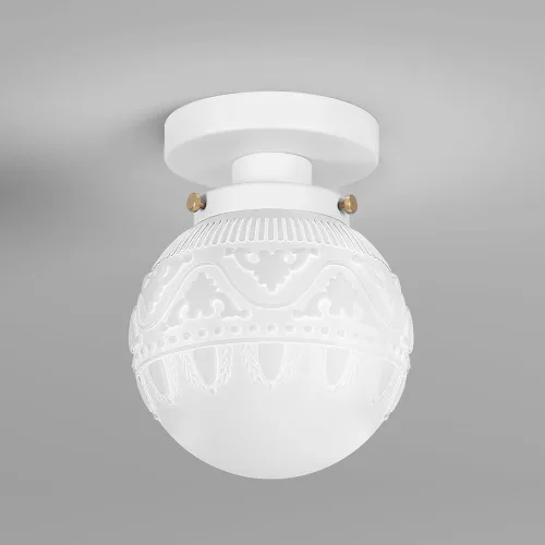 Miniatura 12 de Daunton Lámpara de Techo Semiempotrada, Accesorio de Iluminación de Techo de Cocina Vintage Dorado, Luz de Techo Cercana con Globo de Cristal Ámbar