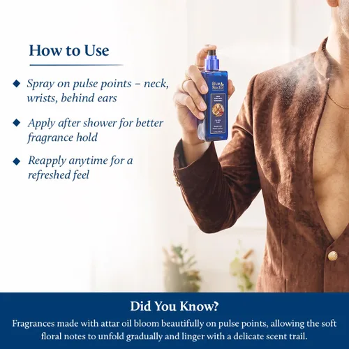 Miniatura 7 de Blue Nectar Niraa Oudh Veera Attar Mist Bruma de perfume para hombres y mujeres Oudh Attar de larga duración con rosa y azafrán Spray