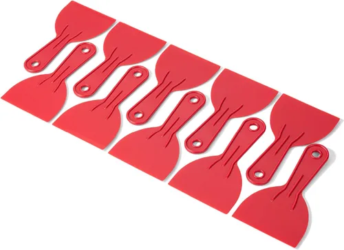 Miniatura 16 de Bates - Juego de 6 cuchillos de masilla de plástico, raspador de pintura, herramienta de spackle y esparcidor Rojo