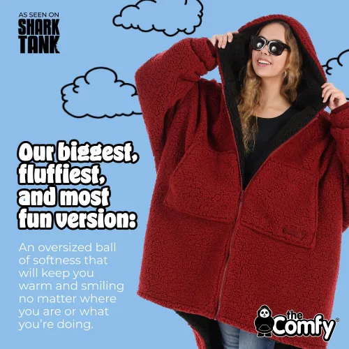 Miniatura 3 de THE COMFY Teddy Bear From Shark Tank Patented Zipper Oversized Sherpa Wearable Blanket Hoodie Gift for Women & Men