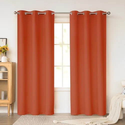 Miniatura 44 de KEQIAOSUOCAI Cortinas rosa bebé de 63 pulgadas para habitación de niñas - Con aislamiento térmico que oscurece la habitación, cortinas de ventana